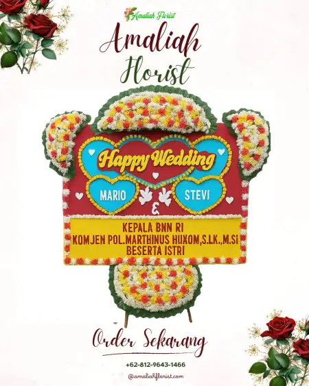 Papan Bunga Pernikahan Bakam